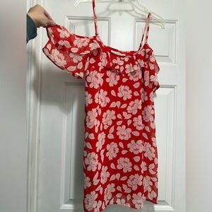 Abercrombie & Fitch Red Floral Cold-Shoulder Camisole